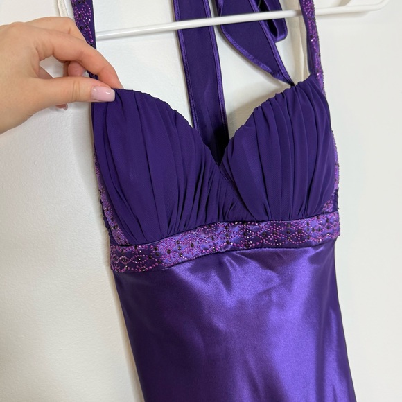 Chic One Shoulder Purple Dress - Picture 3 of 5